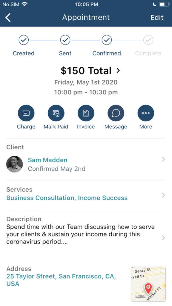 Appointment Confirmations in Pocketsuite