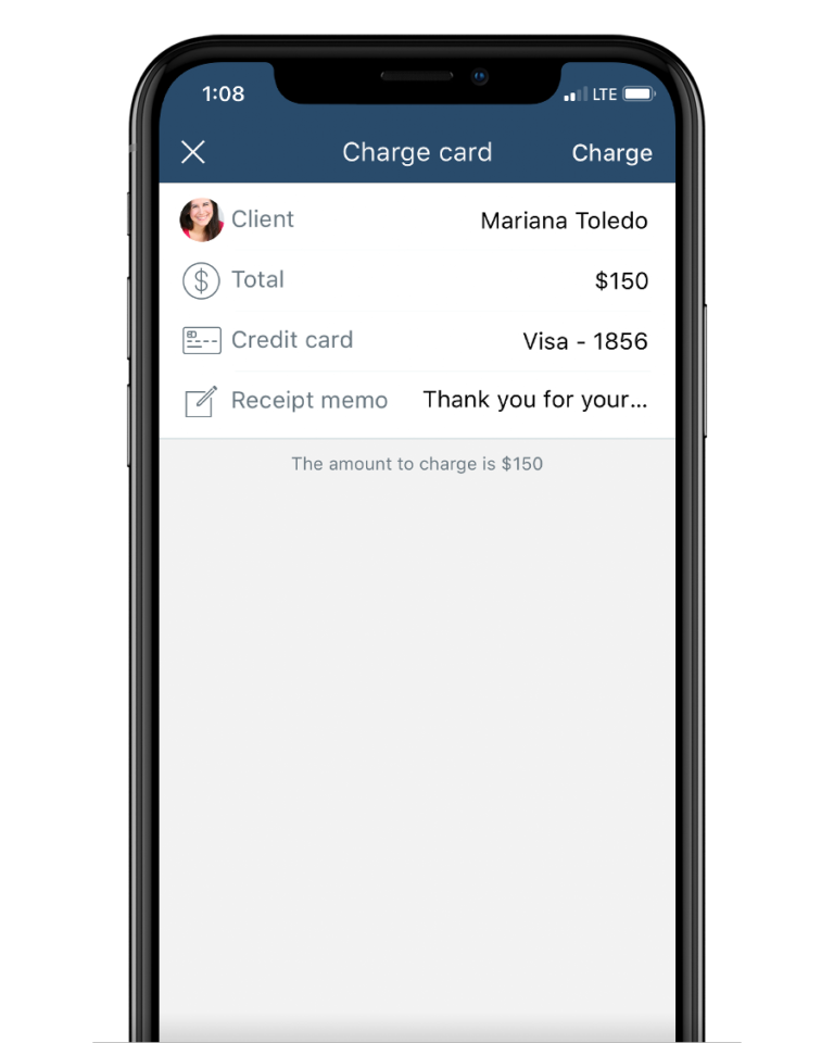 Charge Card in Pocketsuite