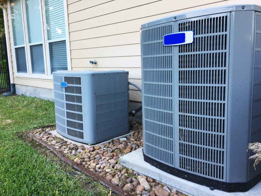 Air conditioning units installed outside of a home