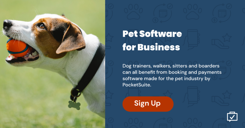 PocketSuite Dog trainer sign up block