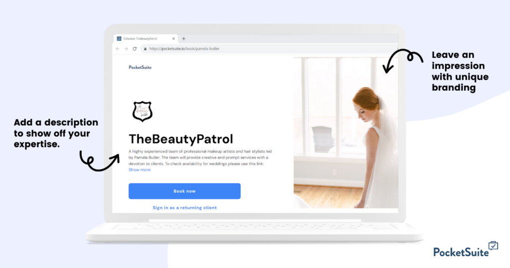 PocketSuite makeup artists booking software, The Beauty Patrol