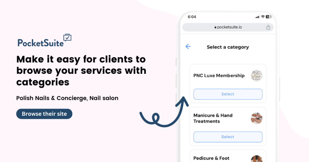 PocketSuite nail salon management software, polish nails & concierge